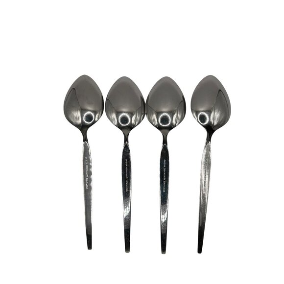 Oneida Satinique Stainless Steel Soup spoons Set Of 4 Discontinued Betty Crocker - Picture 3 of 3